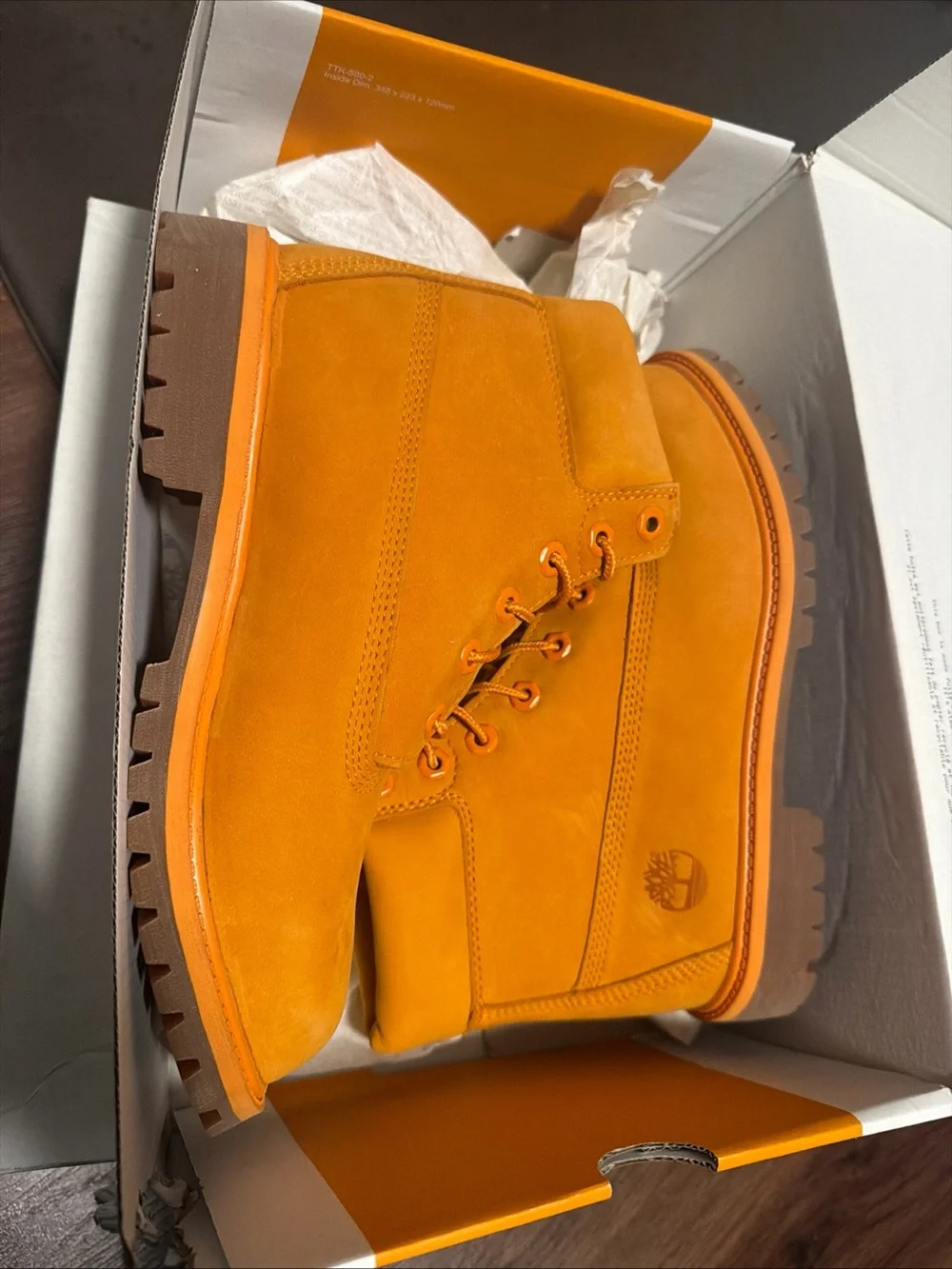 Timberland Premium 6” Waterproof Boots Orange Nubuck Men’s Size 5 NIB